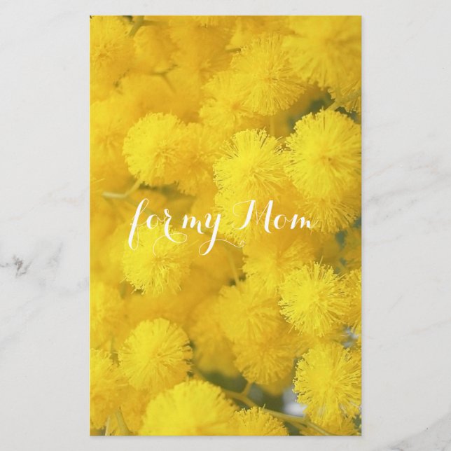 Mimosa. Yellow spring flowers Stationery (Front)