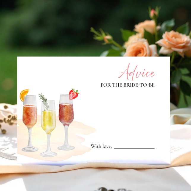 Mimosas Bridal Shower Advice for the Bride Card (Creator Uploaded)