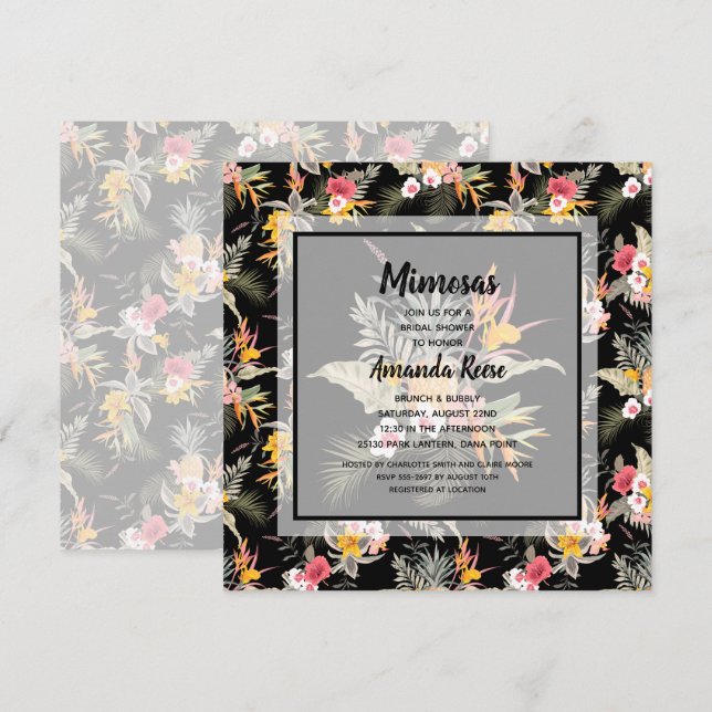 Mimosas Brunch and Bubbly Bridal Shower Invitation (Front/Back)