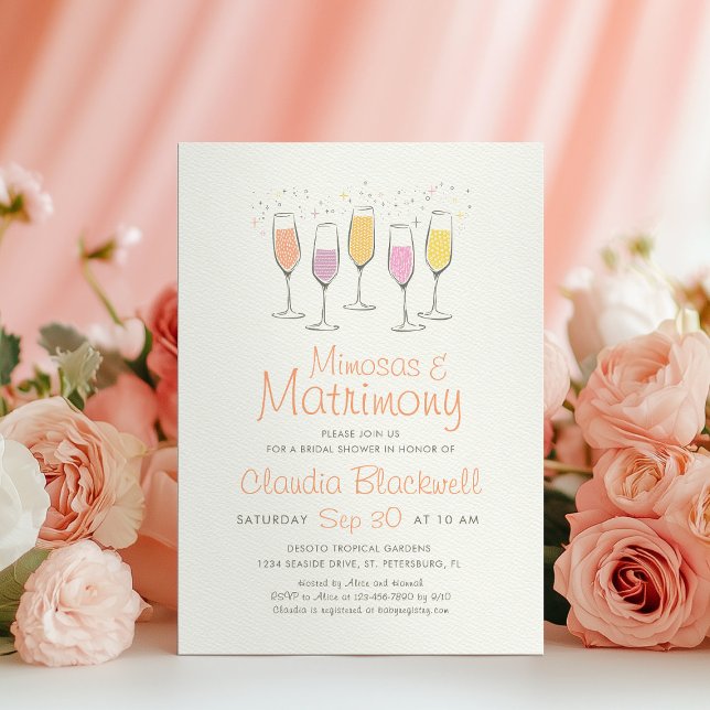 Mimosas Matrimony Invitation à la douche nuptiale (Créateur téléchargé)