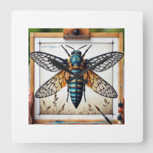 Mimotrypanius butterfly view 110924IREF229 - Water Square Wall Clock