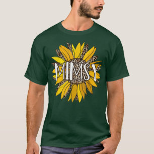 Mimsy Gifts Leopard Print Sunflower Flower Women T-Shirt