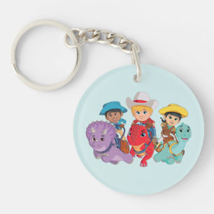 Min and Clover   Dino Ranch Keychain