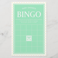 Min Baby Shower Bingo Ribbon and Yellow Polka Dots