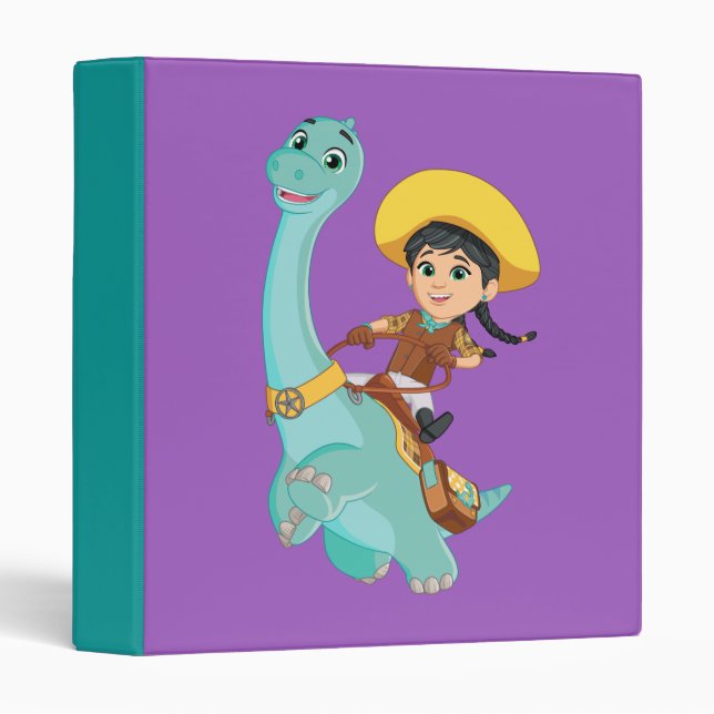 Min & Clover | Happy Cowgirl & Brontosaurus Ride Binder (Front/Spine)