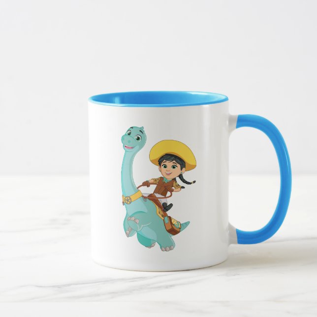 Min & Clover | Happy Cowgirl & Brontosaurus Ride Mug (Right)