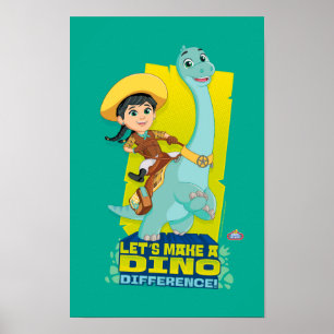 Min & Clover Making a Dino Difference Poster