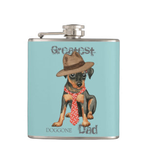 Min Pin Dad Hip Flask