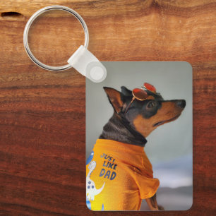 Min Pin Dad Keychain