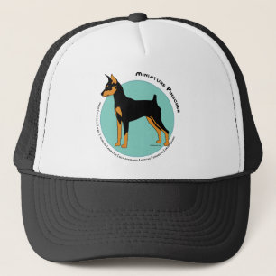 Min Pin Fearless Black and Tan on Green Trucker Hat