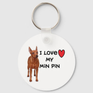 Min Pin Keychain"I love my Min Pin" Keychain