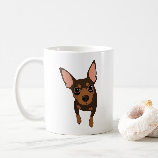 Min Pin Lover Classic Coffee Mug (Chocolate) (With Donut)