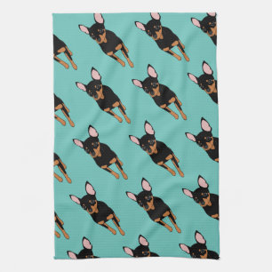 Min Pin Miniature Pinscher Kitchen Towel