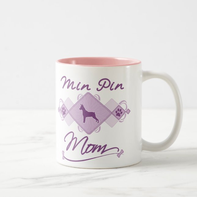 Min Pin Mom Two-Tone Coffee Mug (Right)