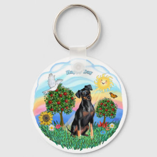 Min Pin (natural ears) Keychain