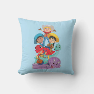 Min with Dino Ranch Friends Throw Pillow