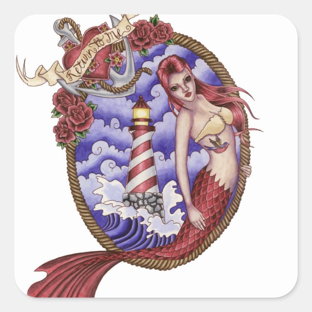 Mina - Sticker de sirène de tatouage (Devant)
