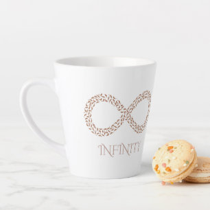 Minamalist Leaf Infinity Symbol Elegant Latte Mug