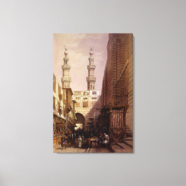 Minarets & Entrance of Metwaleys Roberts/Haghe Art Canvas Print (Front)