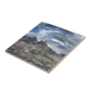 Minarets Panorama above Nydiver Lakes - Sierra Tile