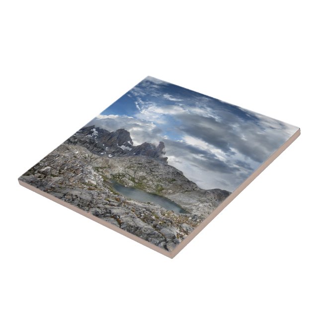Minarets Panorama above Nydiver Lakes - Sierra Tile (Side)