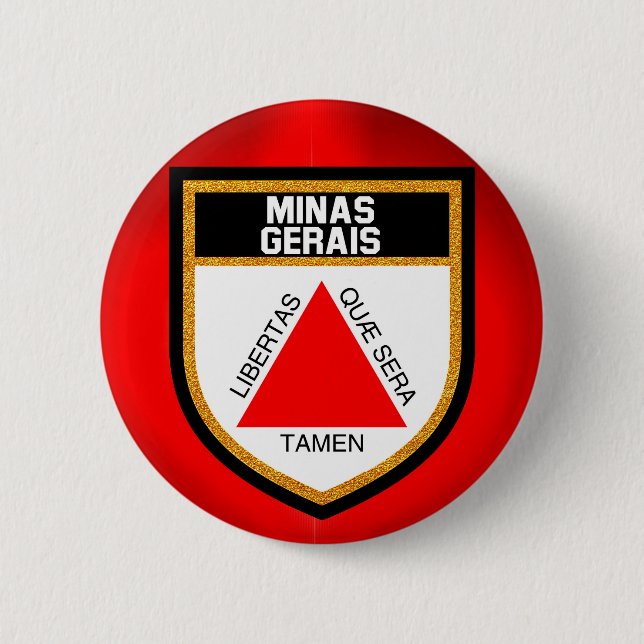Minas Gerais Flag 2 Inch Round Button (Front)
