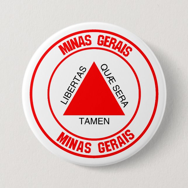 Minas Gerais Round Emblem 3 Inch Round Button (Front)