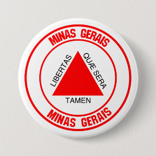 Minas Gerais Round Emblem 3 Inch Round Button