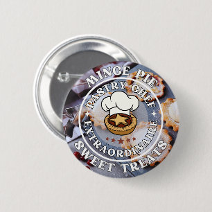Mince Pie Pastry Chef Extraordinaire Sweet Treats 2 Inch Round Button