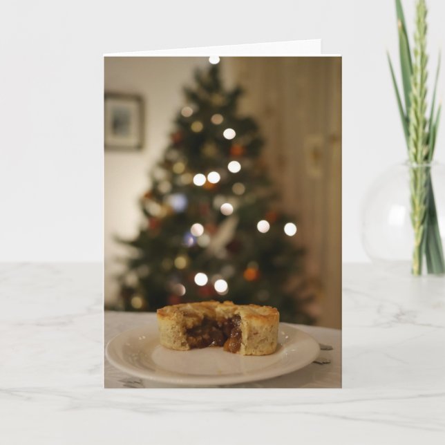 Mince pie with Christmas Tree Holiday Card (Front)