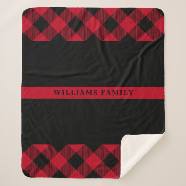 Mince Red Line Pompier Buffalo Plaid Monogramme (Devant)