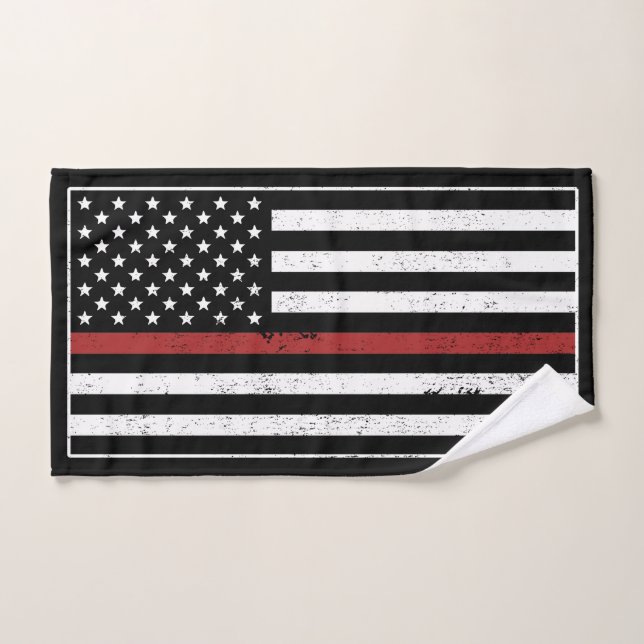 Mince Red Line USA Drapeau Pompier Service d'incen (Serviette à main)