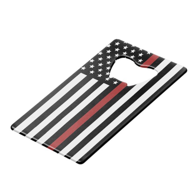 Mince Red Line USA Drapeau Pompier Service d'incen (Devant Angle)