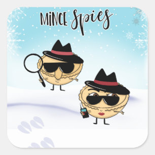 mince spies joke mince pies funny joke christmas square sticker