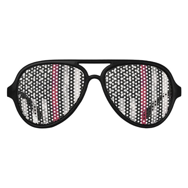 Minces Lunettes de soleil de pompier de ligne roug (Devant)