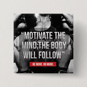 Mind and Body - Workout Motivational 2 Inch Square Button
