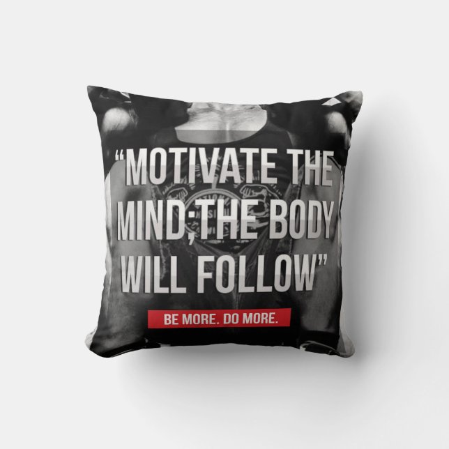Mind and Body - Workout Motivational Throw Pillow (Front)