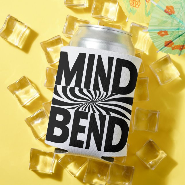 Mind Bend Optical Illusion Bold Black and White Can Cooler (In Situ Summer)