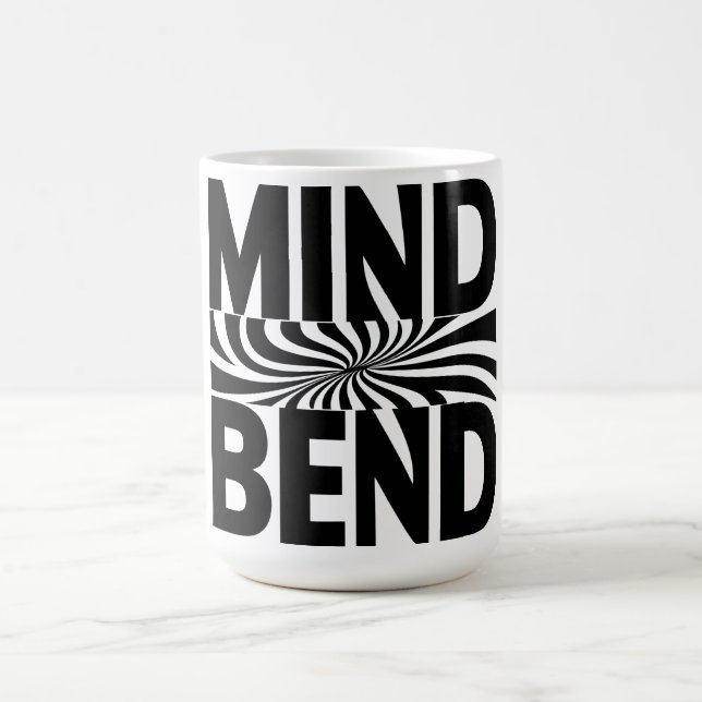 Mind Bend Optical Illusion Bold Black and White Coffee Mug (Center)