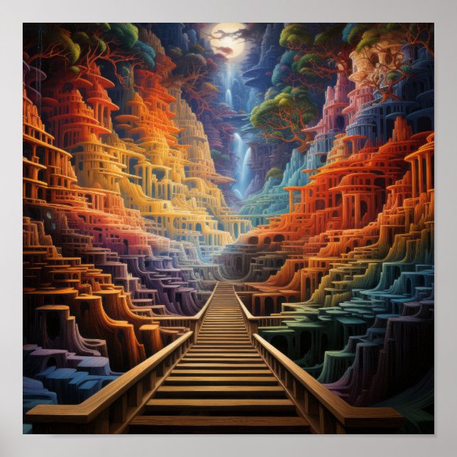 Mind-Bending Illusion Poster: Vibrant Colours and  Poster (Front)