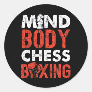 Mind Body Chess Boxing Pionate Spirit  Classic Round Sticker