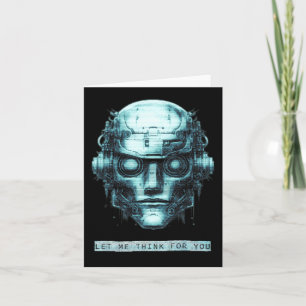 Mind Control Cyberpunk Robot Blue Grunge Card