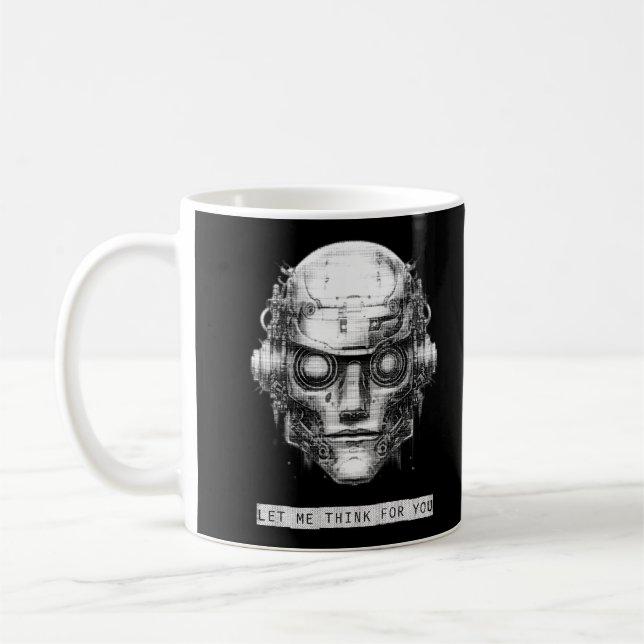 Mind Control Cyberpunk Robot Coffee Mug (Left)