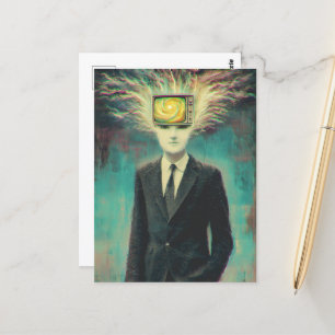 Mind Control Electrifying Hair Postcard