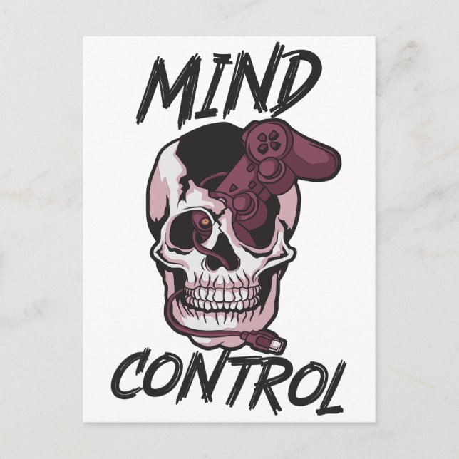 Mind control gaming design poster postcard (Front)
