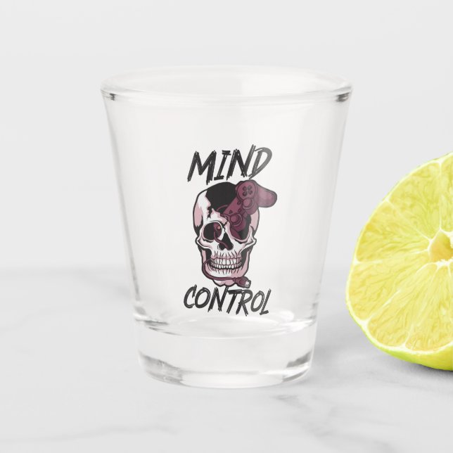 Mind control gaming design shot glass (Front)
