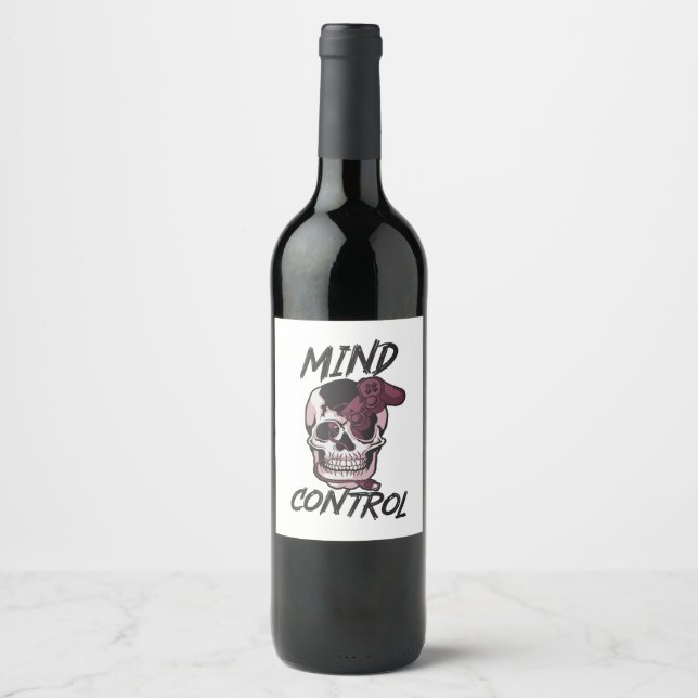 Mind control gaming design wine label (Front)