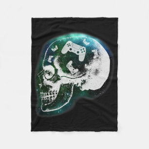 Mind Controller Skull Gaming Gamer Mens Boys Teens Fleece Blanket