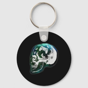Mind Controller Skull Gaming Gamer Mens Boys Teens Keychain