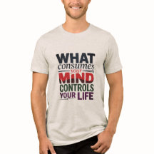 "Mind Controls Life" Multicolor Typography Quote